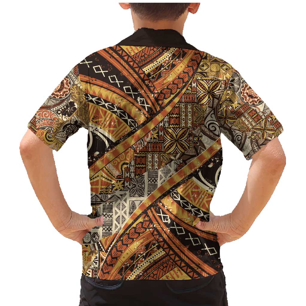 Hawaiian Style Tapa Family Matching Mermaid Dress and Hawaiian Shirt Vintage Seamless Pattern - Polynesian Pride