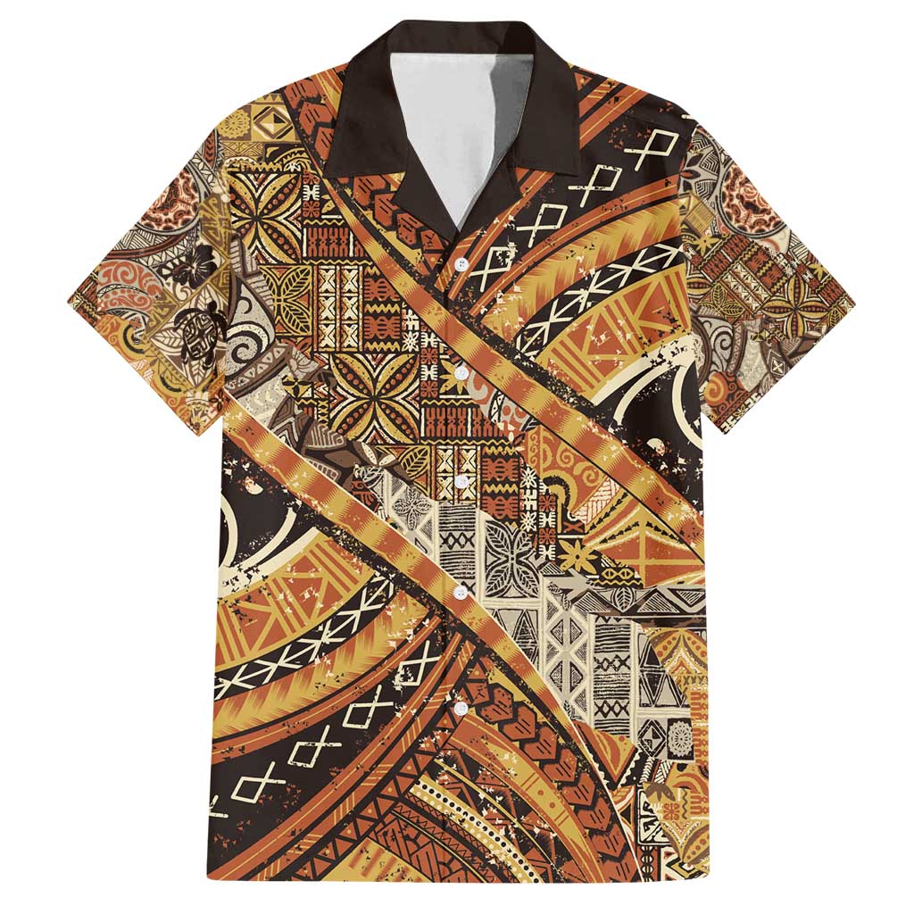 Hawaiian Style Tapa Family Matching Puletasi and Hawaiian Shirt Vintage Seamless Pattern - Polynesian Pride