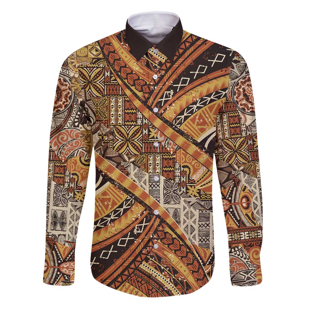 Hawaiian Style Tapa Family Matching Puletasi and Hawaiian Shirt Vintage Seamless Pattern - Polynesian Pride