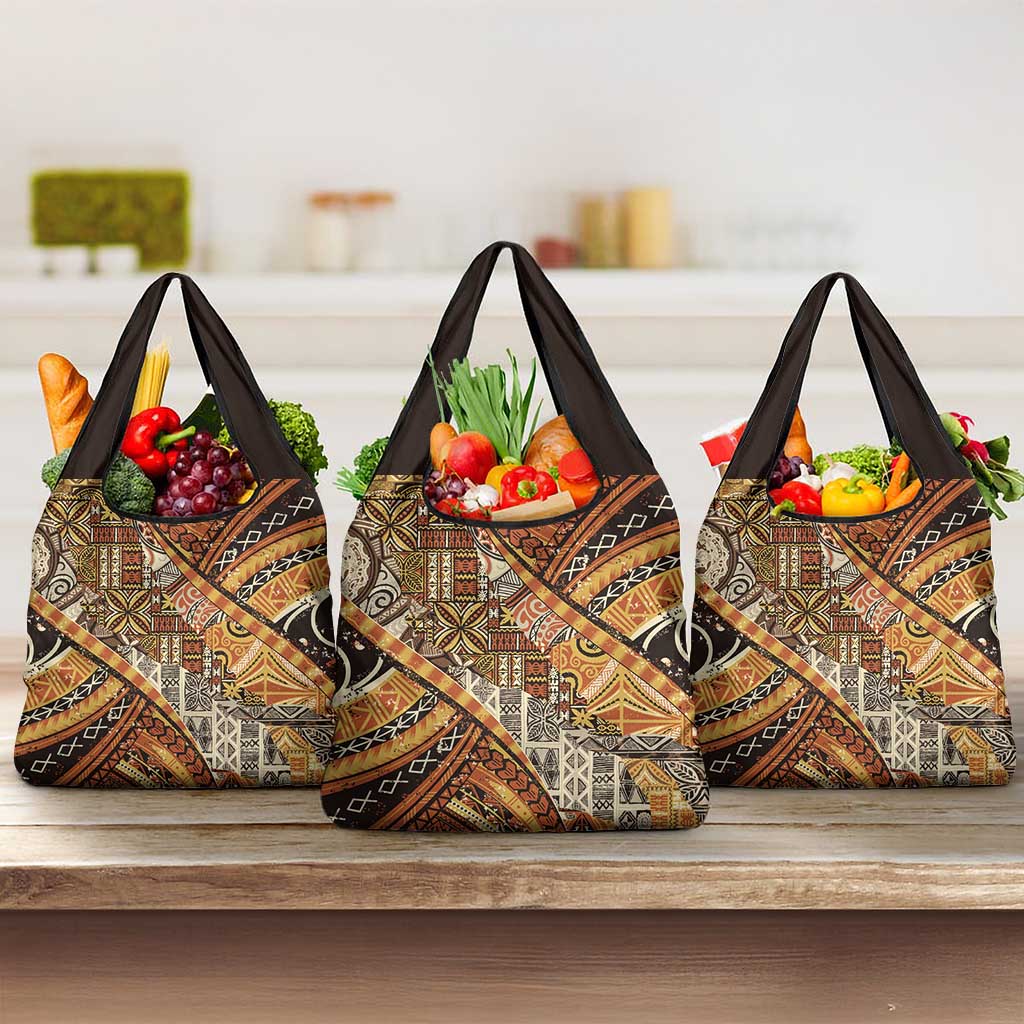 Hawaiian Style Tapa Grocery Bag Vintage Seamless Pattern - Polynesian Pride