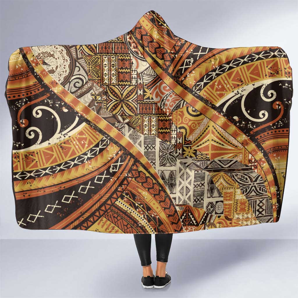 Hawaiian Style Tapa Hooded Blanket Vintage Seamless Pattern LT9 One Size Red - Polynesian Pride