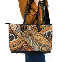 Hawaiian Style Tapa Leather Tote Bag Vintage Seamless Pattern - Polynesian Pride