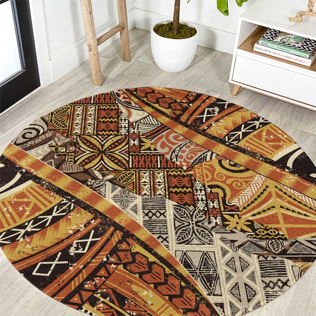 Hawaiian Style Tapa Round Carpet Vintage Seamless Pattern - Polynesian Pride