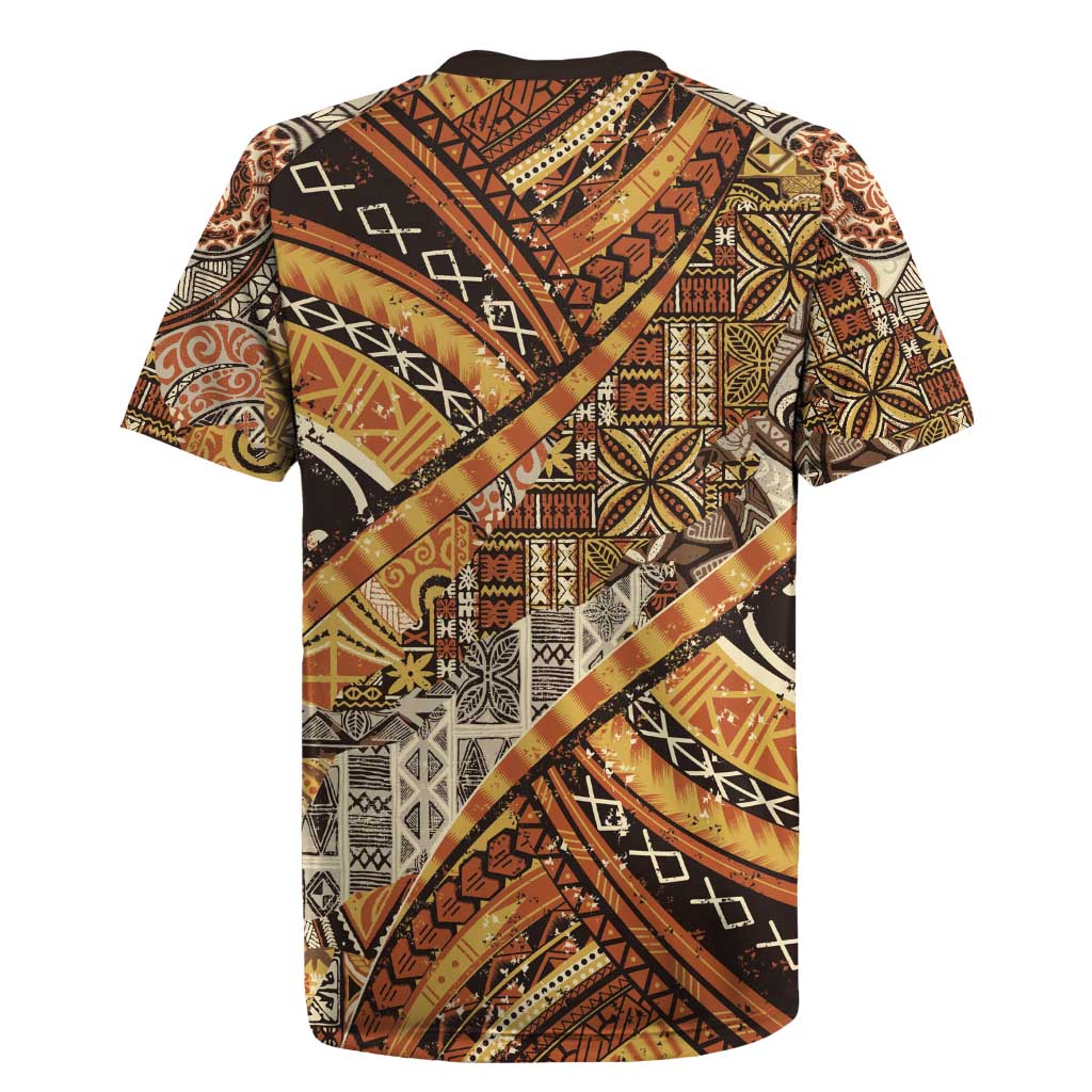 Hawaiian Style Tapa Rugby Jersey Vintage Seamless Pattern - Polynesian Pride