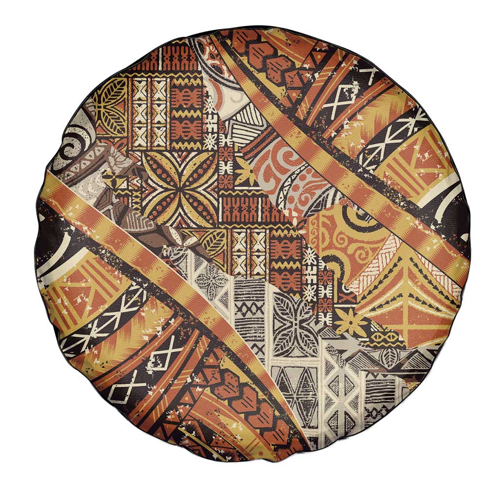 Hawaiian Style Tapa Spare Tire Cover Vintage Seamless Pattern - Polynesian Pride