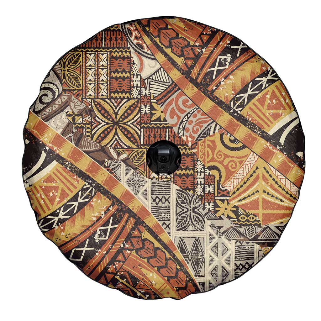 Hawaiian Style Tapa Spare Tire Cover Vintage Seamless Pattern - Polynesian Pride