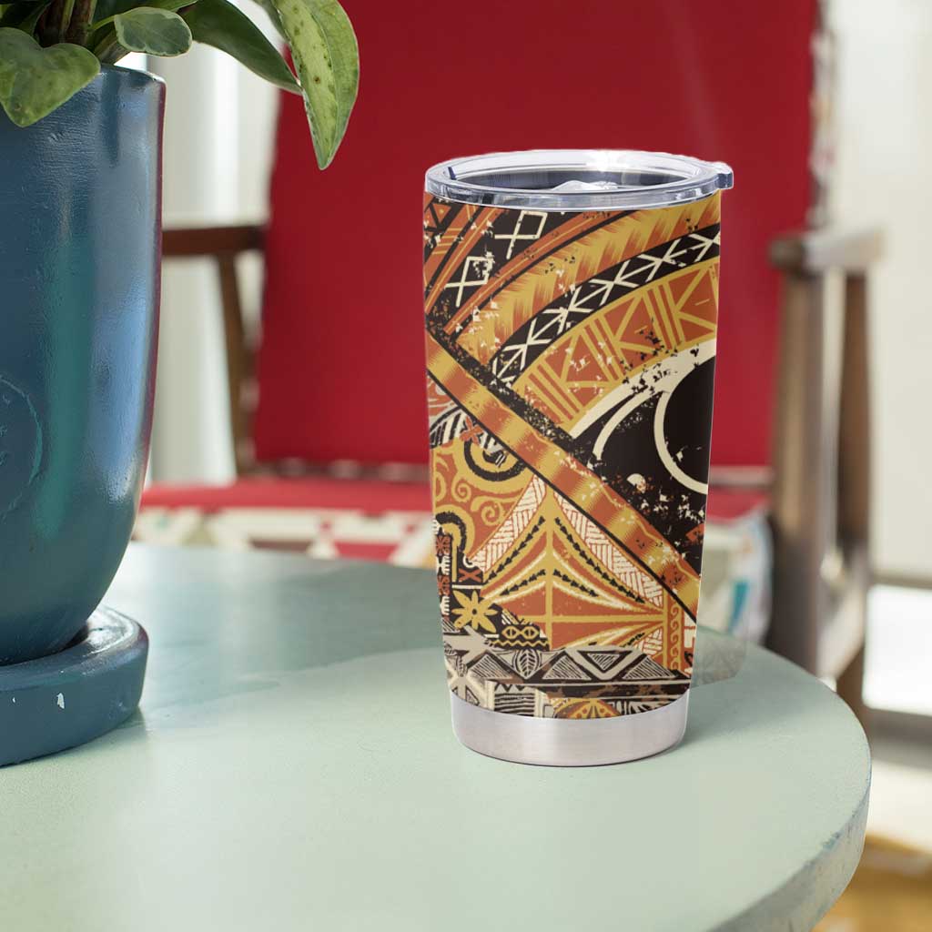 Hawaiian Style Tapa Tumbler Cup Vintage Seamless Pattern - Polynesian Pride