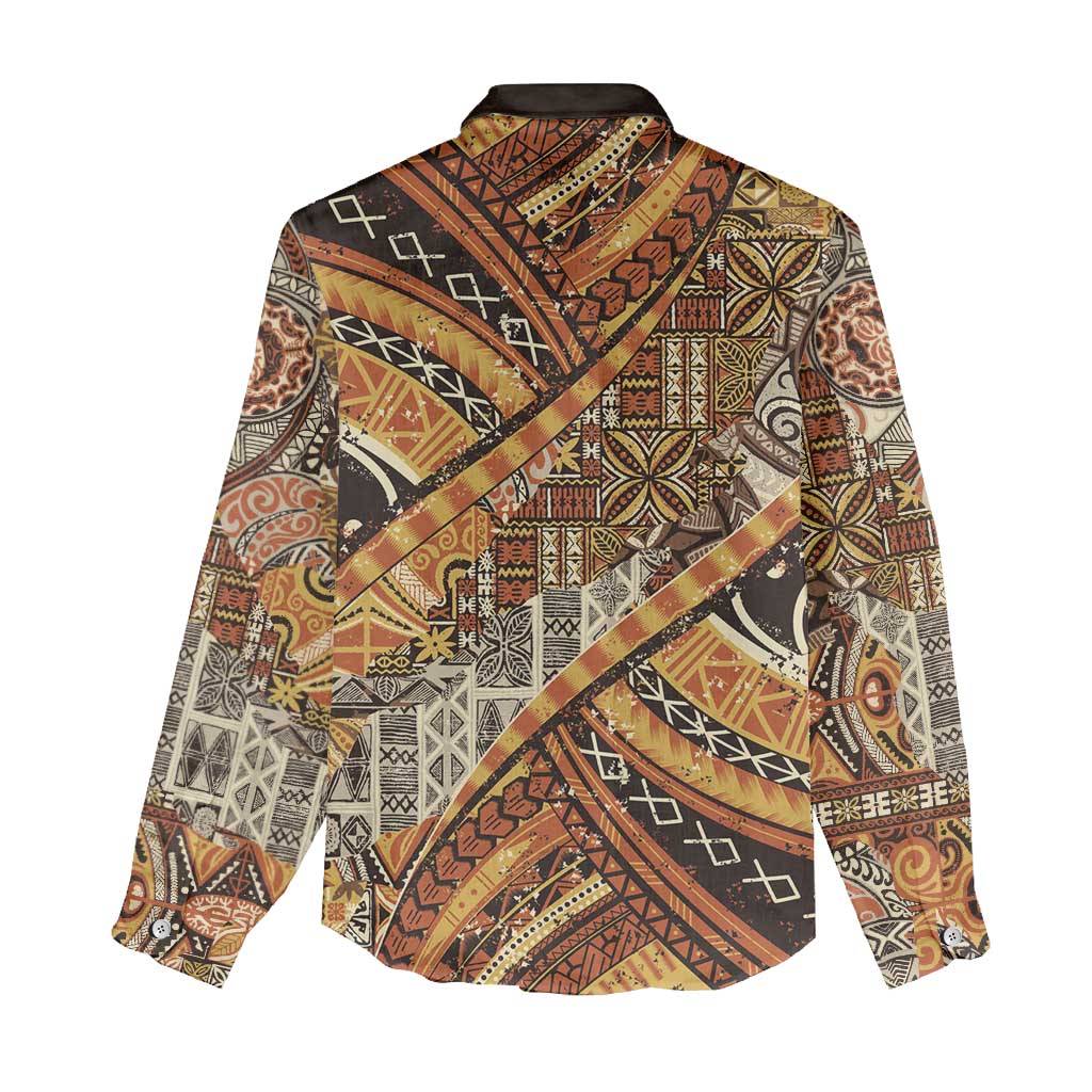 Hawaiian Style Tapa Women Casual Shirt Vintage Seamless Pattern - Polynesian Pride