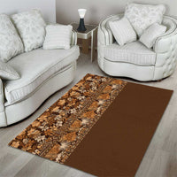 Hawaiian Tribal Elements Hibiscus Area Rug Gold Pattern - Polynesian Pride