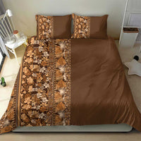 Hawaiian Tribal Elements Hibiscus Bedding Set Gold Pattern - Polynesian Pride