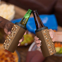 Hawaiian Tribal Elements Hibiscus 4 in 1 Can Cooler Tumbler Gold Pattern - Polynesian Pride