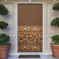 Hawaiian Tribal Elements Hibiscus Door Cover Gold Pattern - Polynesian Pride