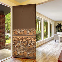 Hawaiian Tribal Elements Hibiscus Door Cover Gold Pattern - Polynesian Pride