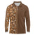 Hawaiian Tribal Elements Hibiscus Long Sleeve Polo Shirt Gold Pattern - Polynesian Pride