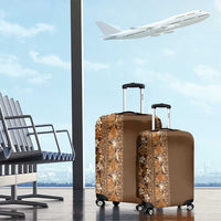 Hawaiian Tribal Elements Hibiscus Luggage Cover Gold Pattern - Polynesian Pride