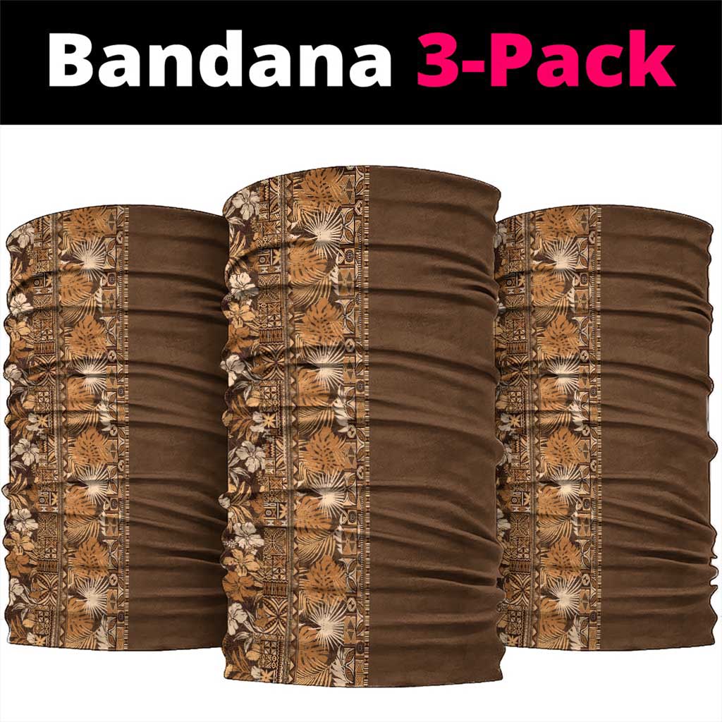 Hawaiian Tribal Elements Hibiscus Neck Gaiter Gold Pattern - Polynesian Pride