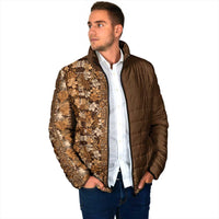 Hawaiian Tribal Elements Hibiscus Padded Jacket Gold Pattern - Polynesian Pride