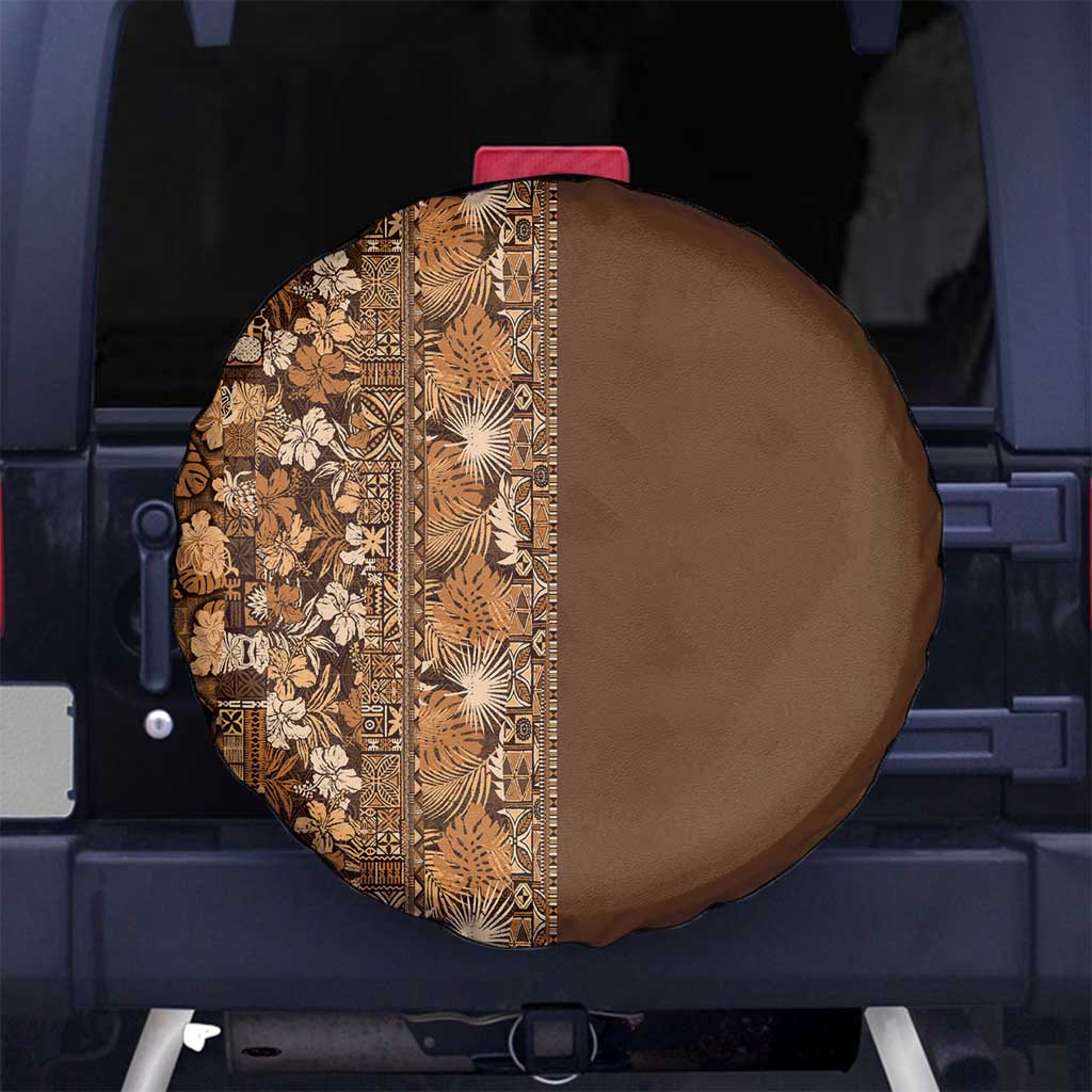 Hawaiian Tribal Elements Hibiscus Spare Tire Cover Gold Pattern - Polynesian Pride