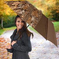 Hawaiian Tribal Elements Hibiscus Umbrella Gold Pattern - Polynesian Pride