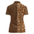 Hawaiian Tribal Elements Hibiscus Women Polo Shirt Gold Pattern - Polynesian Pride
