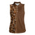 Hawaiian Tribal Elements Hibiscus Women Sleeveless Polo Shirt Gold Pattern - Polynesian Pride