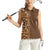 Hawaiian Tribal Elements Hibiscus Women Sleeveless Polo Shirt Gold Pattern - Polynesian Pride