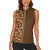 Hawaiian Tribal Elements Hibiscus Women Sleeveless Polo Shirt Gold Pattern - Polynesian Pride
