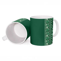 Hawaiian Tribal Elements Hibiscus Ceramic Mug Green Pattern - Polynesian Pride