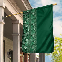 Hawaiian Tribal Elements Hibiscus Garden Flag Green Pattern - Polynesian Pride