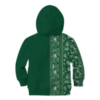 Hawaiian Tribal Elements Hibiscus Kid Hoodie Green Pattern - Polynesian Pride