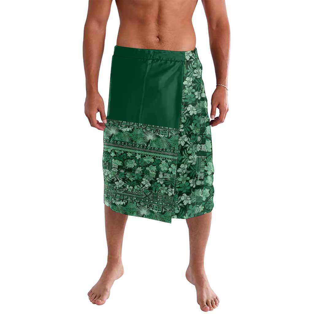 Hawaiian Tribal Elements Hibiscus Lavalava Green Pattern - Polynesian Pride