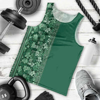 Hawaiian Tribal Elements Hibiscus Men Tank Top Green Pattern - Polynesian Pride