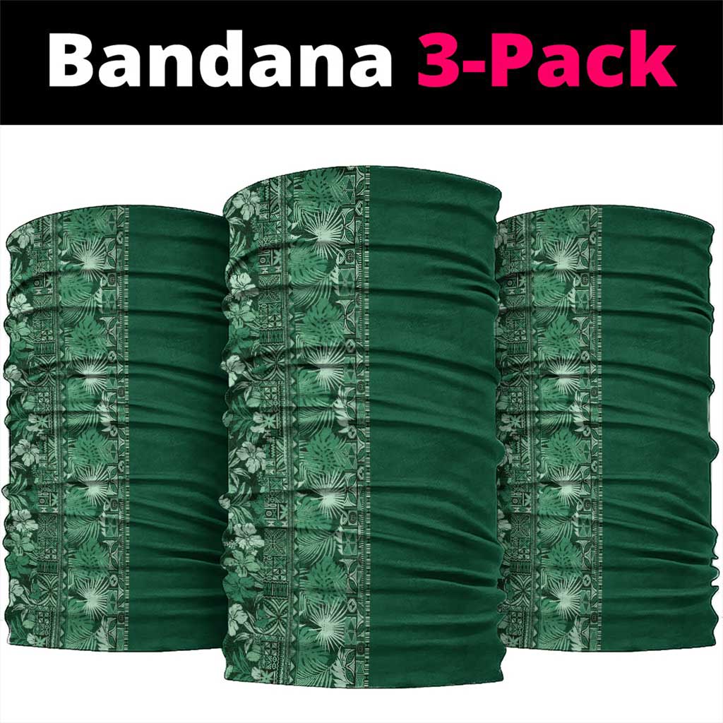 Hawaiian Tribal Elements Hibiscus Neck Gaiter Green Pattern - Polynesian Pride