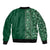 Hawaiian Tribal Elements Hibiscus Sleeve Zip Bomber Jacket Green Pattern - Polynesian Pride