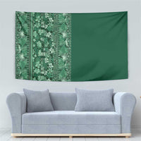 Hawaiian Tribal Elements Hibiscus Tapestry Green Pattern - Polynesian Pride