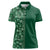 Hawaiian Tribal Elements Hibiscus Women Polo Shirt Green Pattern - Polynesian Pride