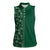 Hawaiian Tribal Elements Hibiscus Women Sleeveless Polo Shirt Green Pattern - Polynesian Pride
