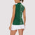 Hawaiian Tribal Elements Hibiscus Women Sleeveless Polo Shirt Green Pattern - Polynesian Pride