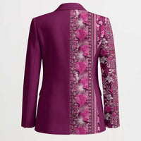 Hawaiian Tribal Elements Hibiscus Blazer Pink Pattern - Polynesian Pride