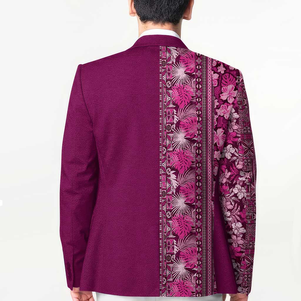 Hawaiian Tribal Elements Hibiscus Blazer Pink Pattern - Polynesian Pride