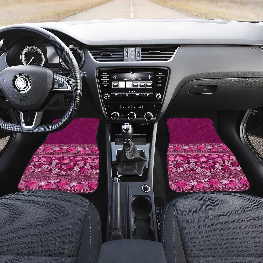 Hawaiian Tribal Elements Hibiscus Car Mats Pink Pattern - Polynesian Pride