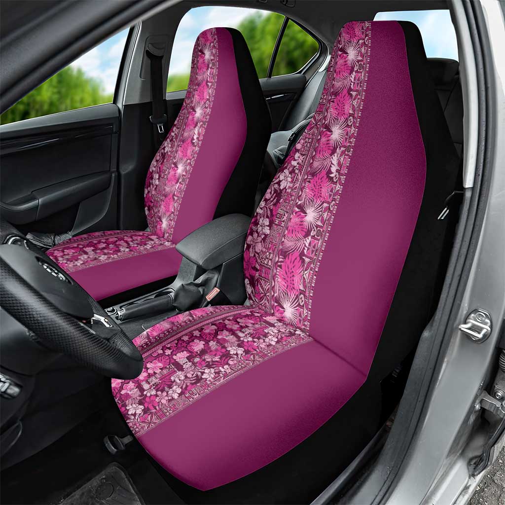 Hawaiian Tribal Elements Hibiscus Car Seat Cover Pink Pattern - Polynesian Pride