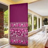Hawaiian Tribal Elements Hibiscus Door Cover Pink Pattern - Polynesian Pride