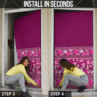 Hawaiian Tribal Elements Hibiscus Door Cover Pink Pattern - Polynesian Pride