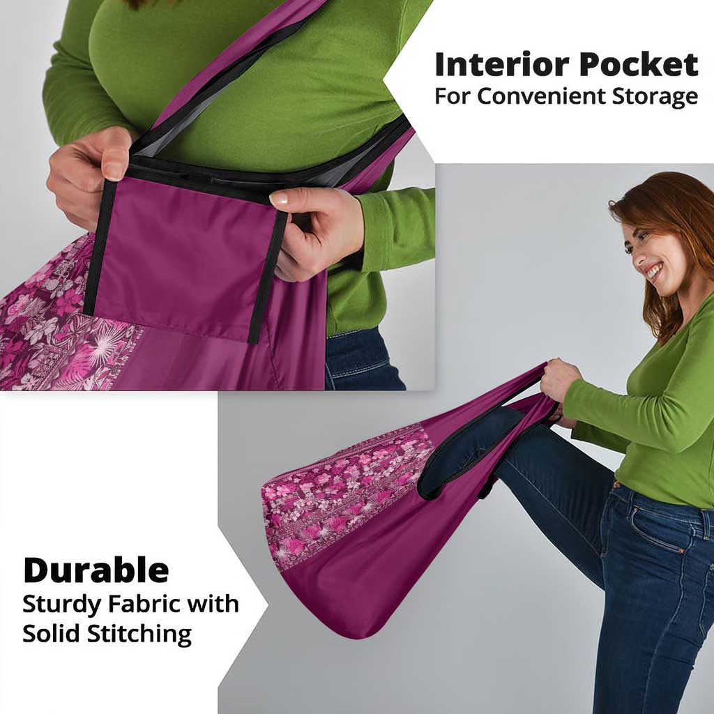 Hawaiian Tribal Elements Hibiscus Grocery Bag Pink Pattern - Polynesian Pride