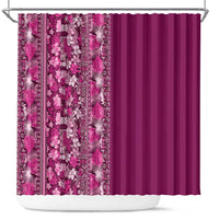 Hawaiian Tribal Elements Hibiscus Shower Curtain Pink Pattern - Polynesian Pride