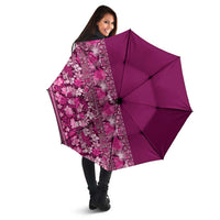 Hawaiian Tribal Elements Hibiscus Umbrella Pink Pattern - Polynesian Pride