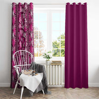 Hawaiian Tribal Elements Hibiscus Window Curtain Pink Pattern - Polynesian Pride