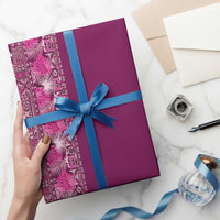 Hawaiian Tribal Elements Hibiscus Wrapping Paper Pink Pattern - Polynesian Pride