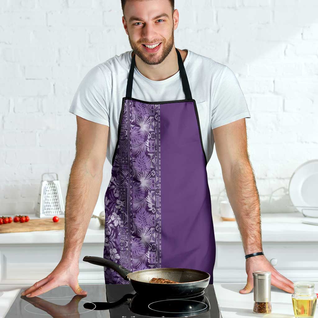 Hawaiian Tribal Elements Hibiscus Apron Purple Pattern - Polynesian Pride
